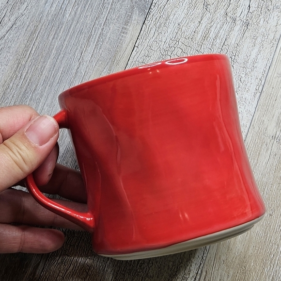 Anthropologie Hand Painted Coffee Mug E red - Picture 5 of 5